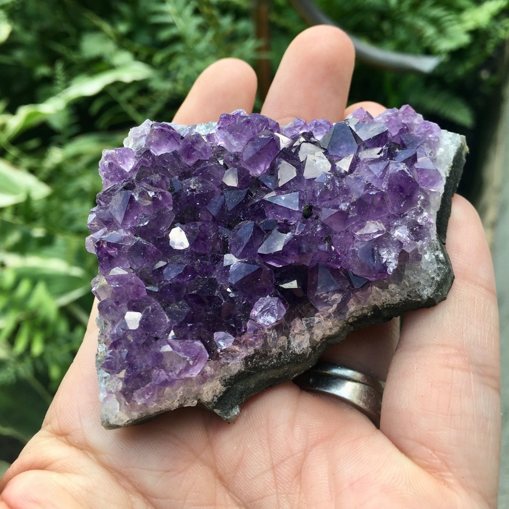 Amethyst crystal geode specimen display decor